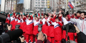 20180208 평창동계올림픽 북한선수단 선수촌 입촌식018